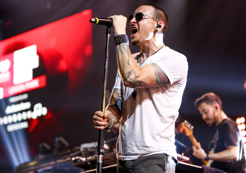BURBANK, CA - MAY 22:  Chester Bennington of Linkin Park performs on stage at the iHeartRadio Album Release Party presented by State Farm at the iHeartRadio Theater Los Angeles on May 22, 2017 in Burbank, California.  (Photo by Rich Fury/Getty Images for iHeartMedia)