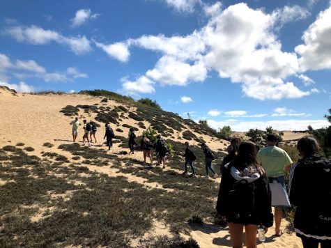 Students going along the Walking Dunes Trail in Montauk.