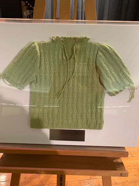 This is a replica of the sweater that Krystyna Chiger wore while hiding in the sewers. 