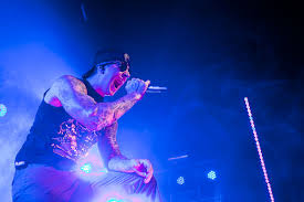 M. Shadows performing with Avenged Sevenfold.